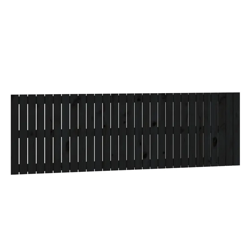 Cabecero de cama de pared madera maciza pino negro 185x3x60 cm - Muebles