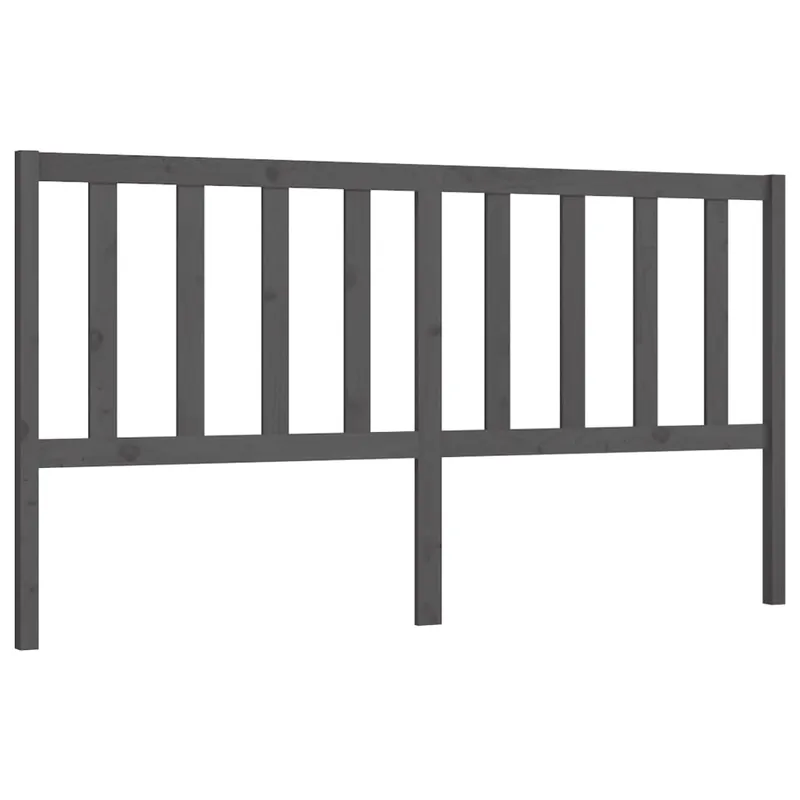Cabecero de cama madera maciza de pino gris 186x4x100 cm - Muebles