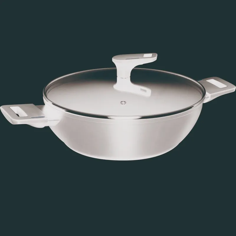 Bergner Copper Cacerola Baja Ø28cm 4,2L con tapa en Aluminio forjado color Negro - Cocina