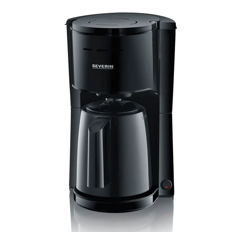 SEVERIN - Cafetera de goteo para 8 tazas, Cafetera de filtro / Cafetera americana con jarra de cristal de 1l, Cafetera para oficina o casa, Con Desconexión Automática, Negro, KA 9306