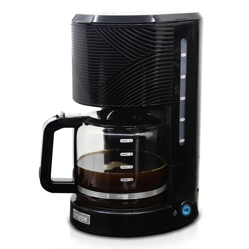Briebe CM1171BLK Cafetera Goteo 10 Tazas Máquina de Café Filtro Reutilizable, Función Mantener Caliente, 1,25 L, 1000, Negro - Electrodomésticos