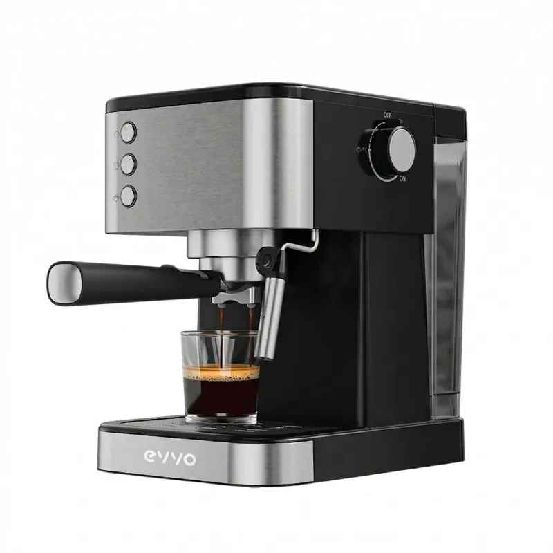 EVVO Cafetera Express Intensa 10. cuerpo de acero. 20 bares de presion. Espressos y Capuccinos. 1350W. portafiltros. Depósito de 1.5 l - Electrodomésticos