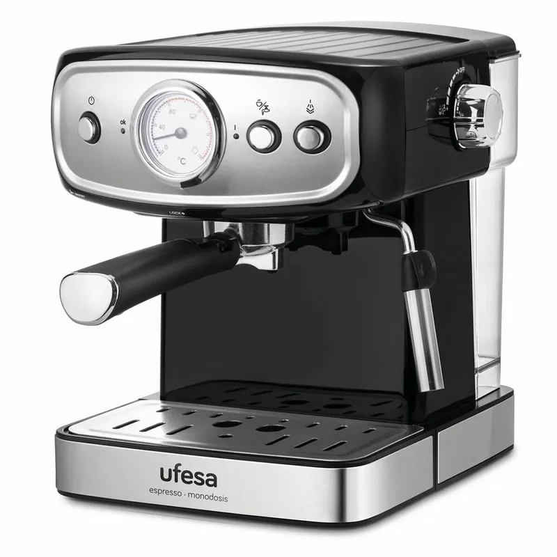 Cafetera Express de Brazo UFESA CE7244 Plateado Negro 850 W 1,5 L - Electrodomésticos