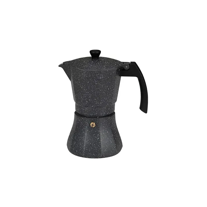 Cafetera Italiana EDM Negro Aluminio 6 Tazas Inducción - Cocina