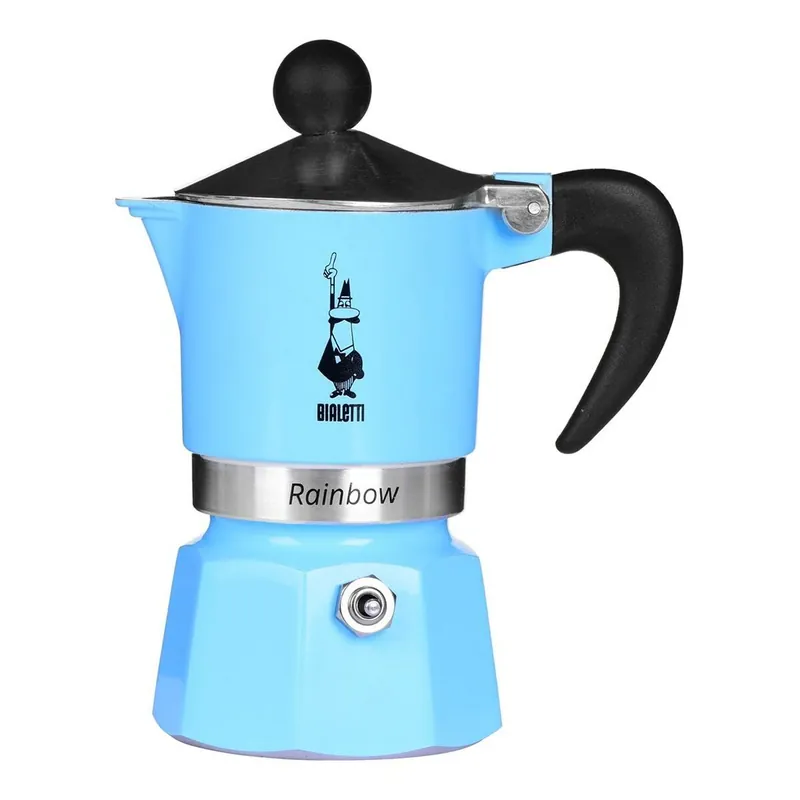 Cafetera Italiana Bialetti Rainbow Azul Metal Aluminio Termoplástico 60 ml - Cocina