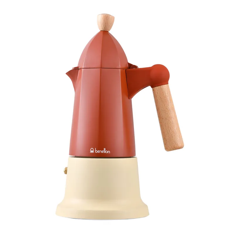 Cafetera Italiana Benetton SAFARI BE Aluminio Madera de haya 6 Tazas 600 ml - Cocina