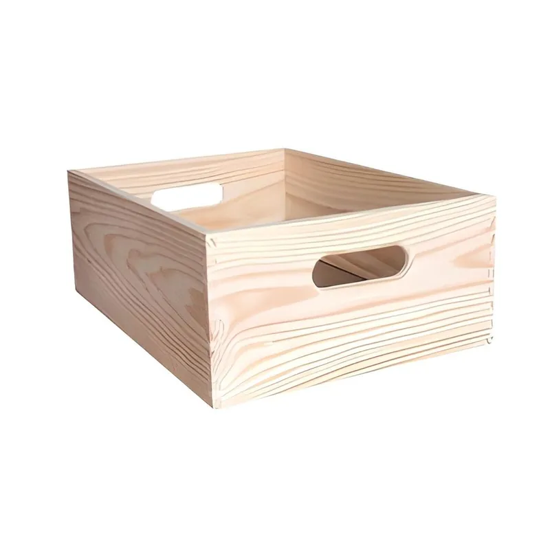 Caja de almacenaje apilable pino macizo 40x30x15cm - Decoración