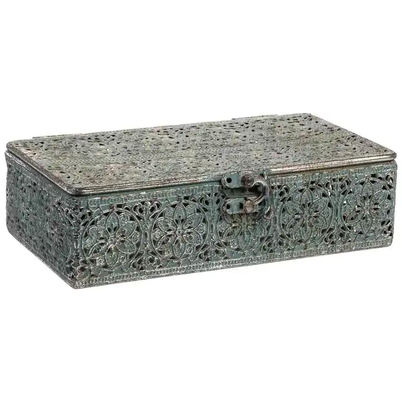 Caja de metal negra 20.5x12.5x6h cm - Decoración