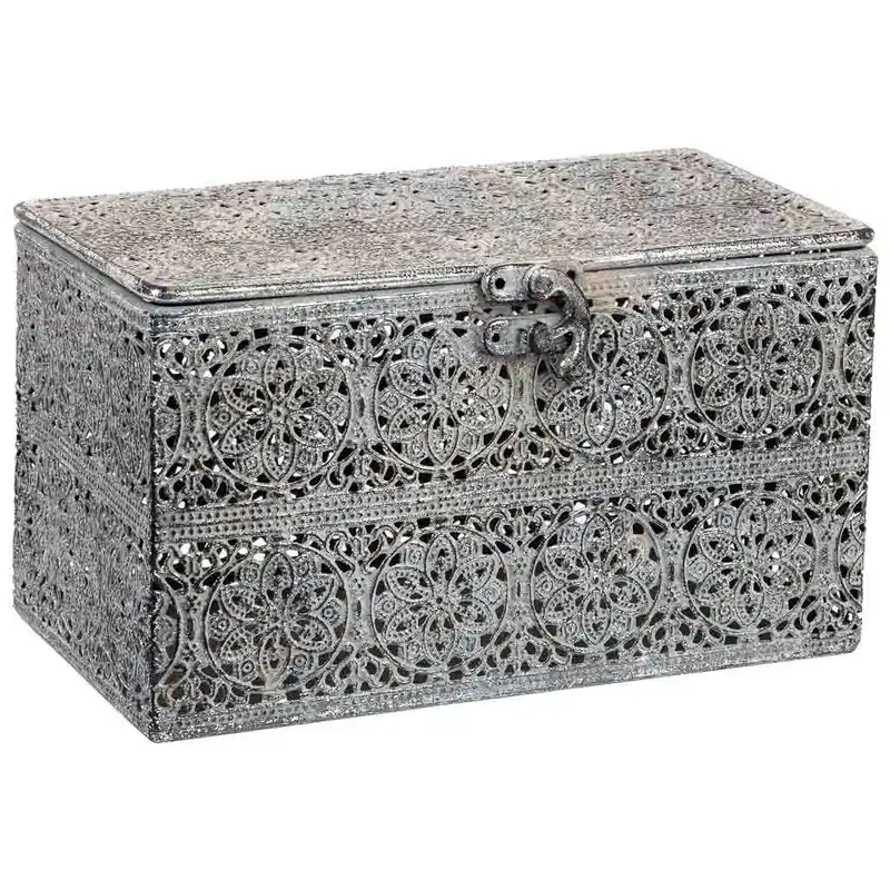 Caja de metal negra 20.5x12.5x11.5h cm - Decoración