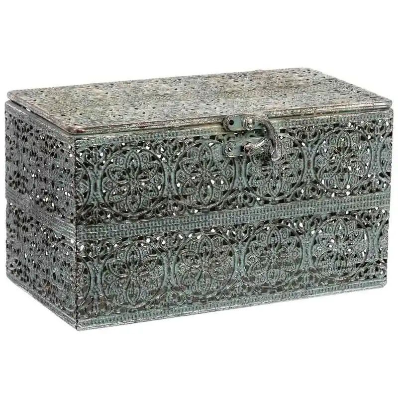 Caja de metal negra 20.5x12.5x11.5h cm - Decoración