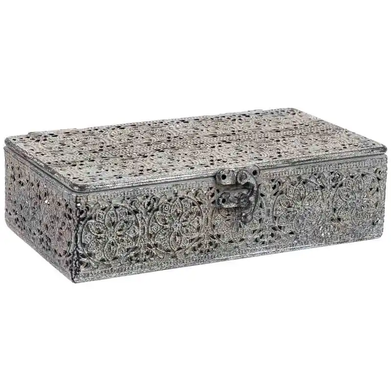 Caja de metal negra 20.5x12.5x6h cm - Decoración