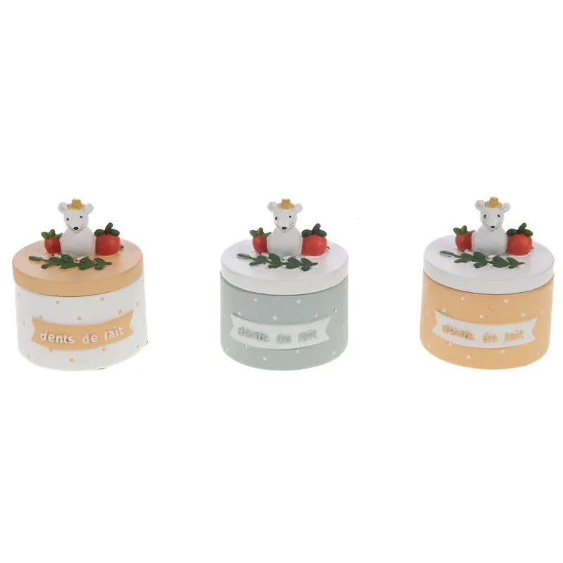 Caja dientes de leche pack 3 blanco Gabrielle 6x5x5 cm - Decoración