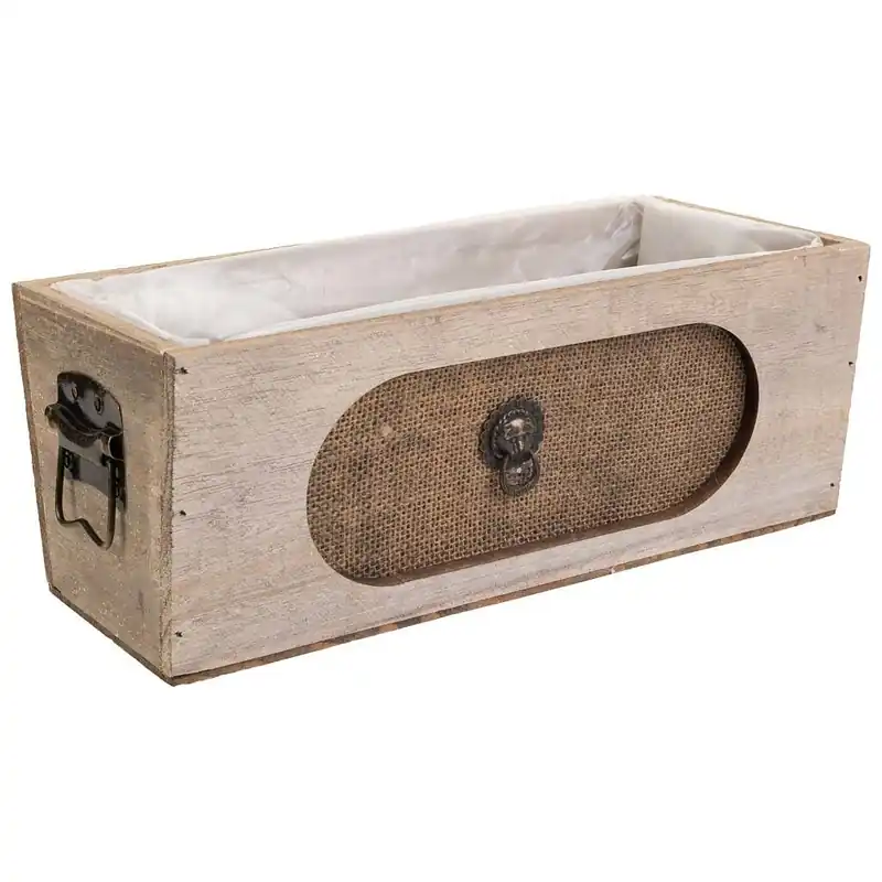 Cajon de madera marrón 30x13,5x12 - Decoración