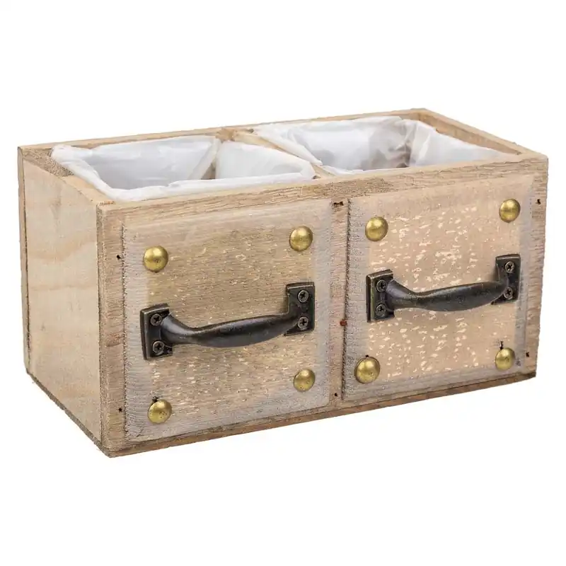 Cajón de madera marrón 20x10x10,5 - Decoración