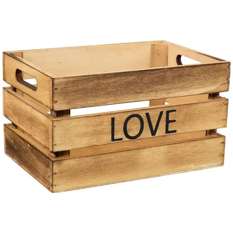 Cajon de madera marrón 18x12x10h cm - Decoración