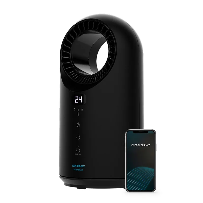 Calefactor Ready Warm 8400 Bladeless Connected 1500W Wifi oscilante/panel táctil negro - Electrodomésticos