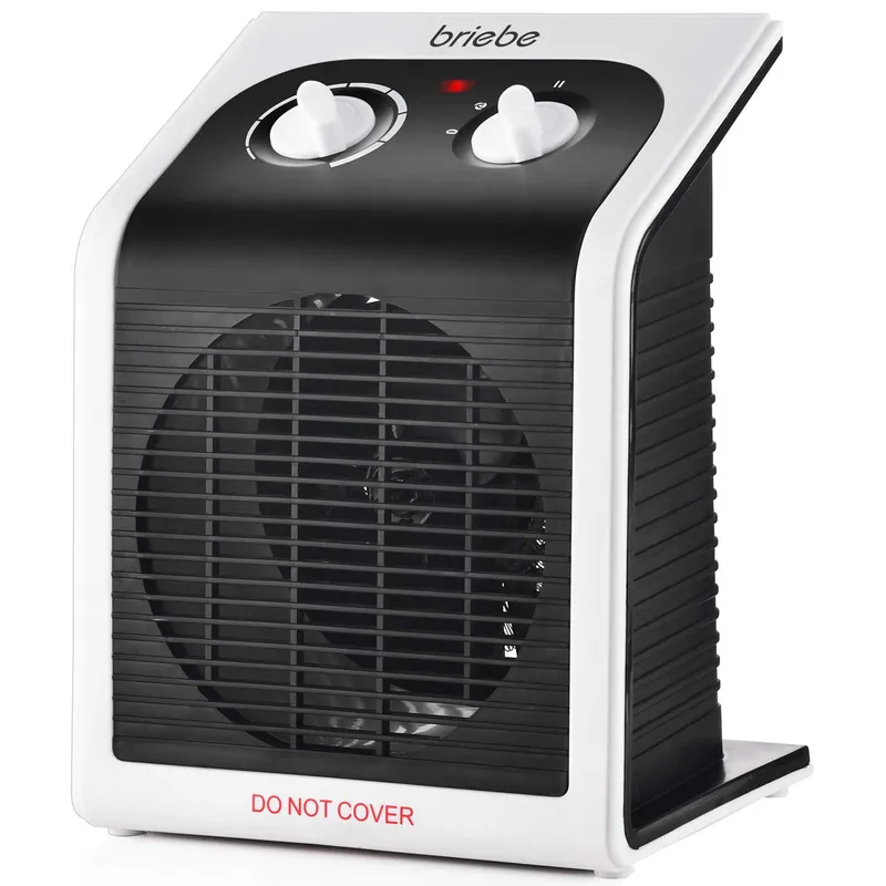 Calefactor Bajo Consumo Ventilador Eléctrico Aire Caliente/Frío, 2 Niveles Potencia, Termostato, Briebe HT1182 - Electrodomésticos