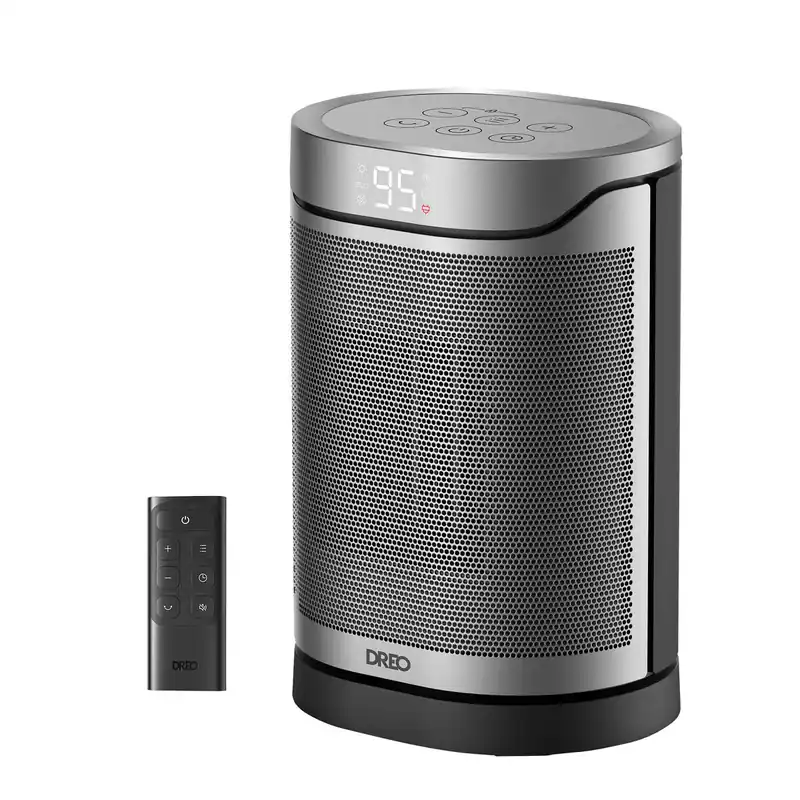 DREO Calefactor Cerámico Eléctrico Oscilante 318 1500W negro/plateado portátil - Electrodomésticos
