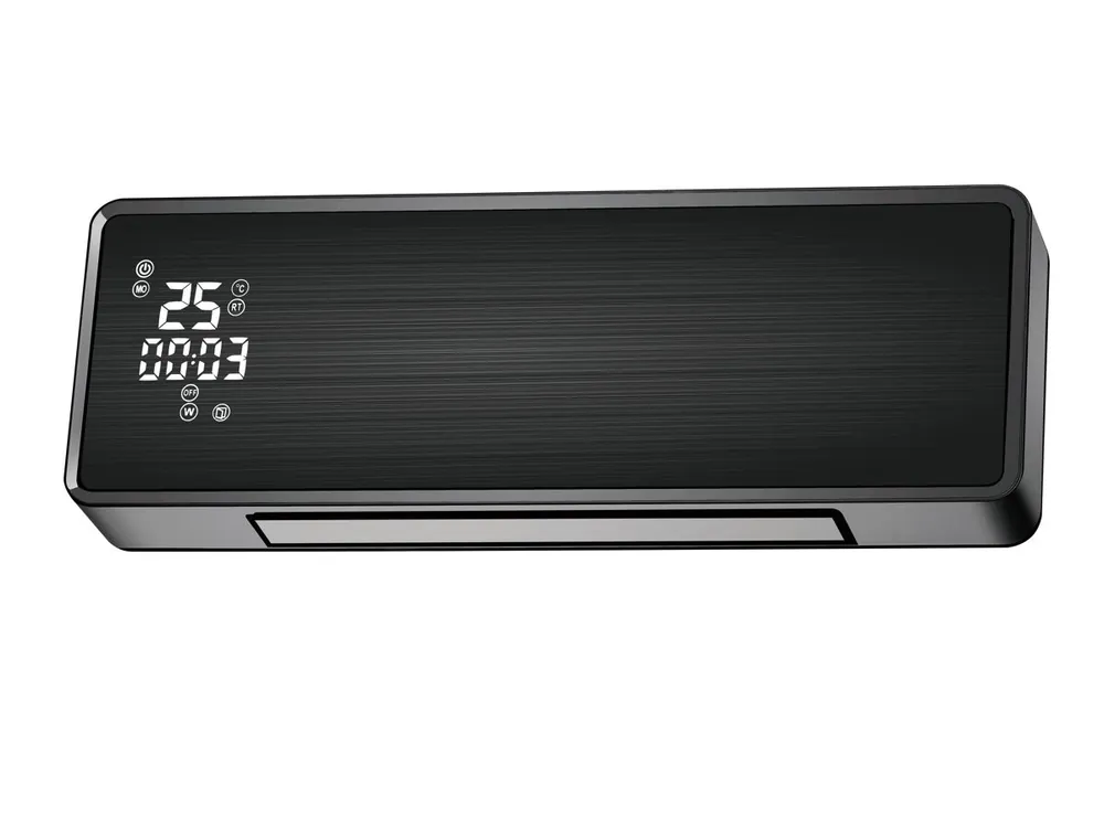 Calefactor cerámico de 2000W y IP22 con display LED táctil con termostato. programador semanal y 3 modos de funcionamiento. además puede tiene conexión WiFi. Diseño en color negro de 45x11x18.5. con todo lo necesario para instalarse en la pared sin necesi - Electrodomésticos