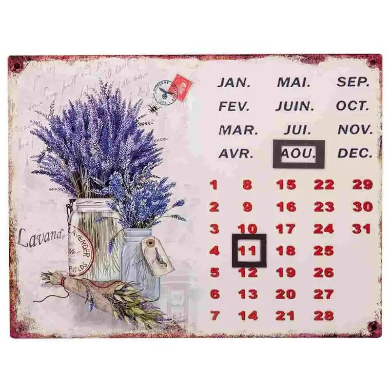 Calendario de metal 25x33 cm - Decoración