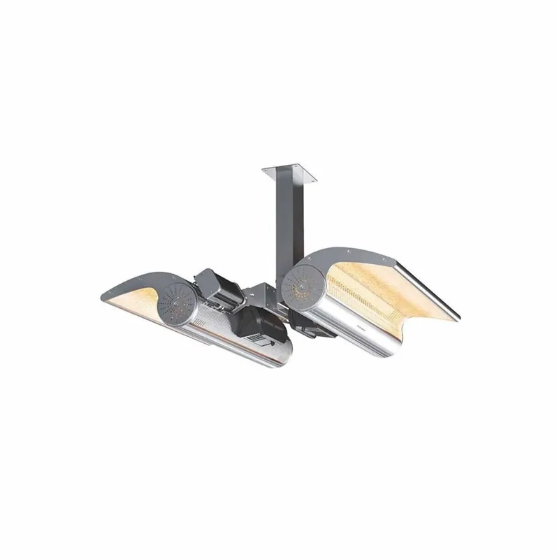 Doble Calefactor De Techo Reflectante De 2000w Cada Uno Con Un Total De 4000w Con Parábolas Reflectoras Calefactores De Techo De Acero Inoxidable De Alta Calidad y Aluminio Anodizado Grado De Protección Ip65 Mando a Distancia Incluido - Electrodomésticos
