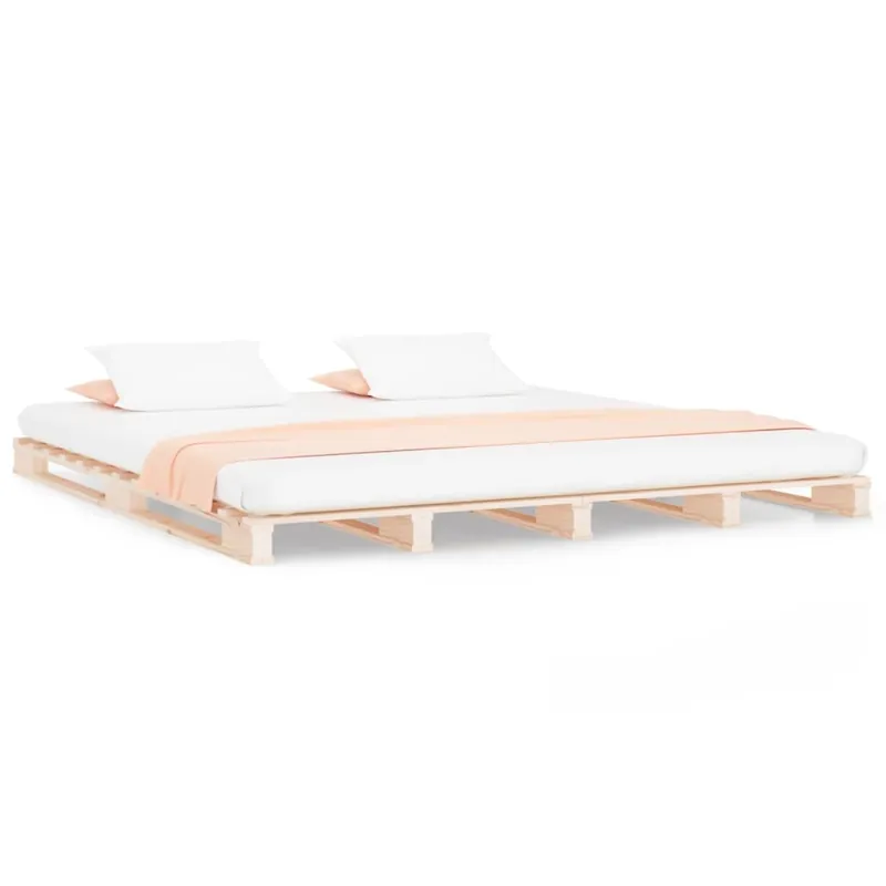 Cama de palets de madera maciza de pino 135x190 cm - Descanso