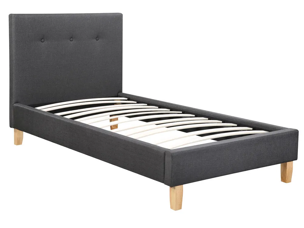Cama "Elise" - 90 x 190 cm - Gris oscuro