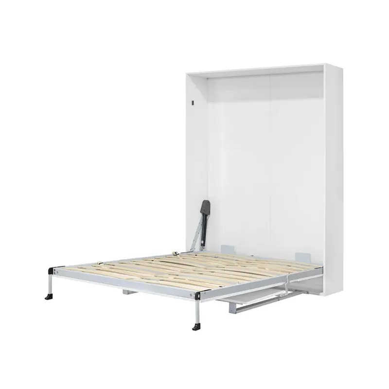 Cama abatible vertical Lupe con escritorio y somier blanco 90x190 cm - Descanso