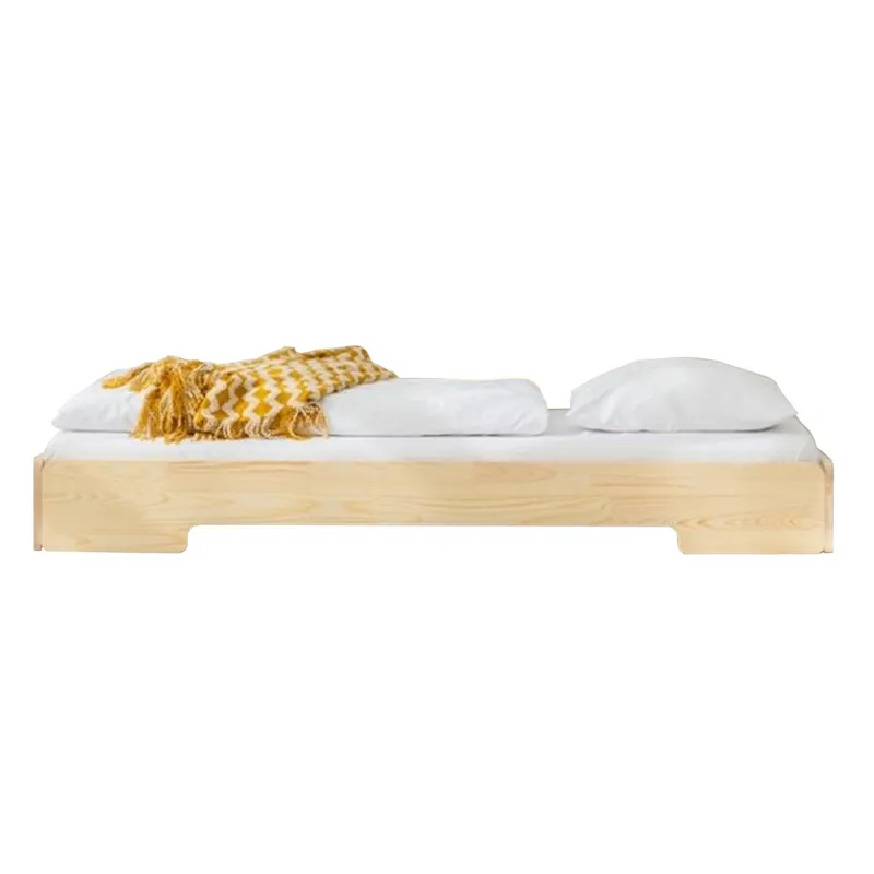 Cama al ras del suelo 90x190 con somier Léna Madera - Descanso