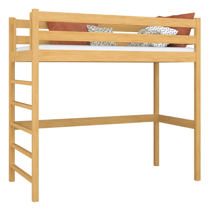 Cama alta de madera N01 pino natural - Descanso