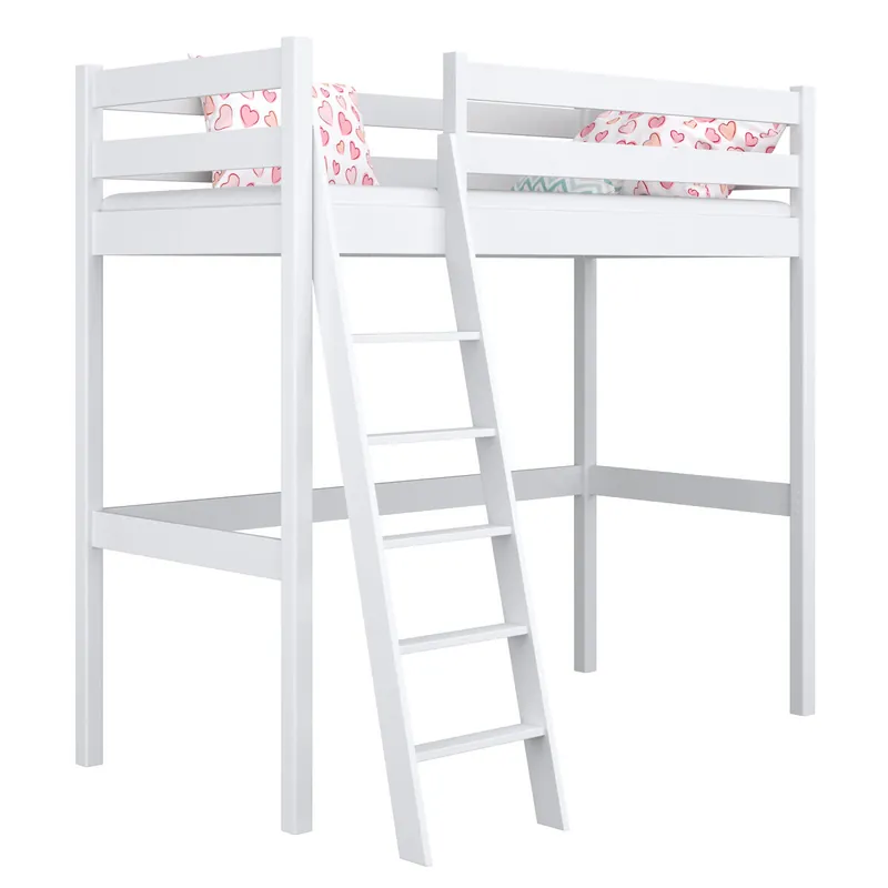 Cama alta de madera N03 blanco - Bebé