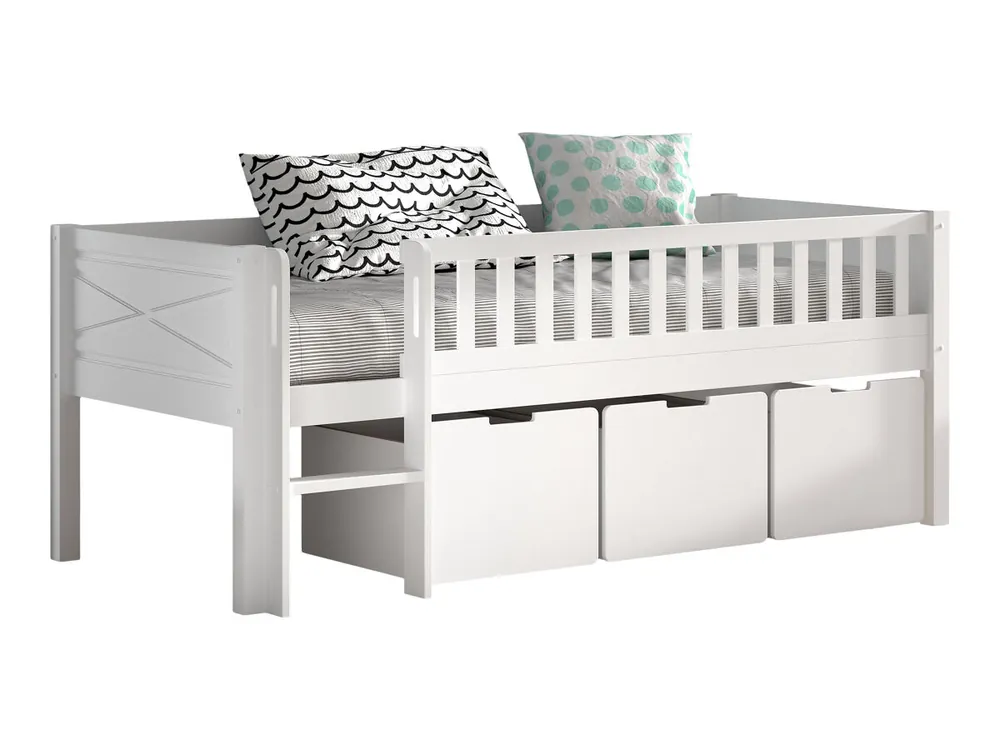 Cama alta infantil SCOTT 105x208x83 Blanco - Bebé
