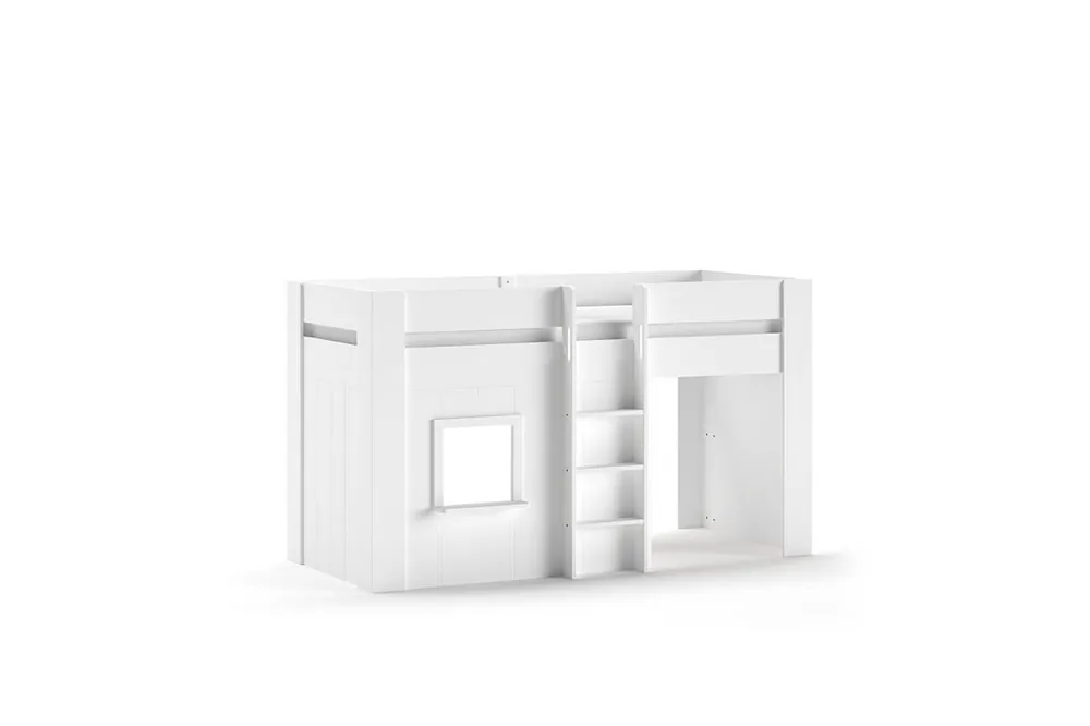 Cama alta infantil RENO 104x206x121 Blanco - Bebé