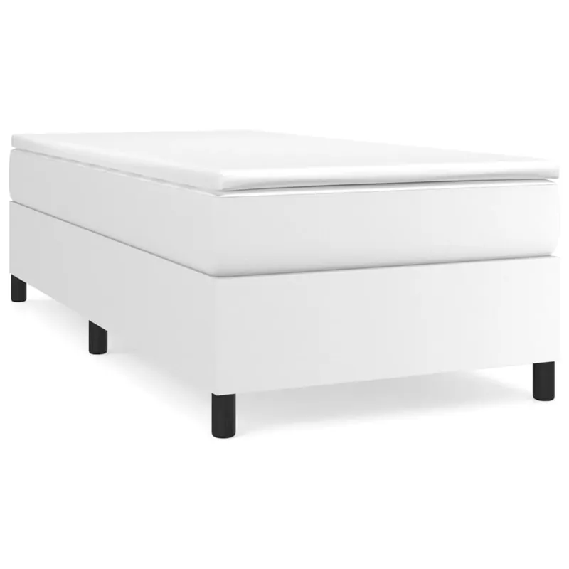 Cama box spring con colchón cuero sintético negro 90x190 cm - Descanso