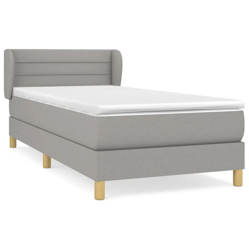 Cama box spring con colchón tela negro 90x190 cm Rayas horizontales - Descanso