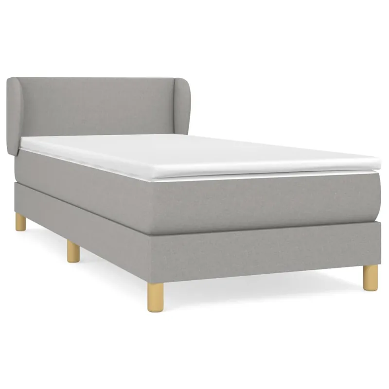 Cama box spring con colchón tela negro 90x190 cm Diseño plano - Descanso