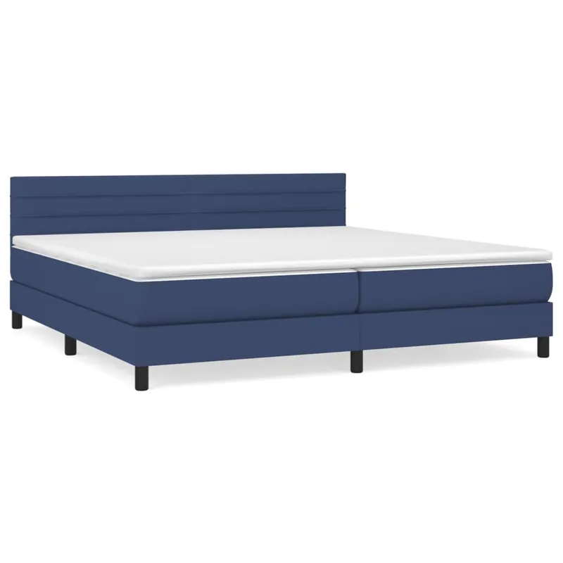 Cama box spring con colchón tela gris claro 200x200 cm Rayas horizontales - Descanso