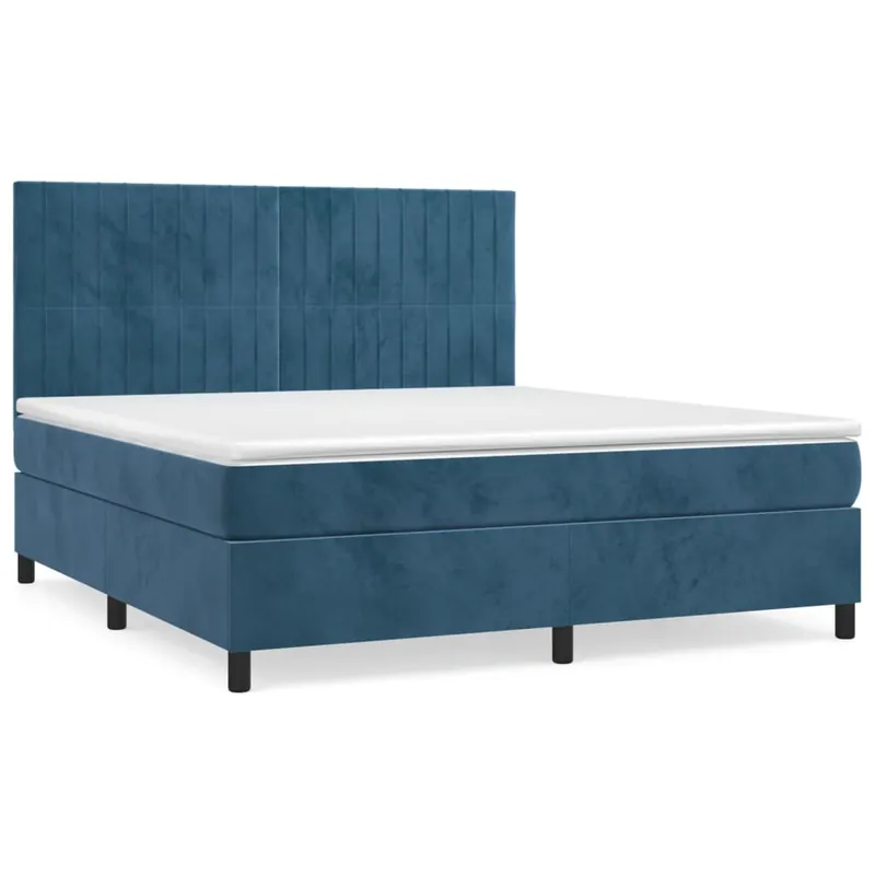 Cama box spring con colchón terciopelo rosa 180x200 cm Rayas verticales - Descanso
