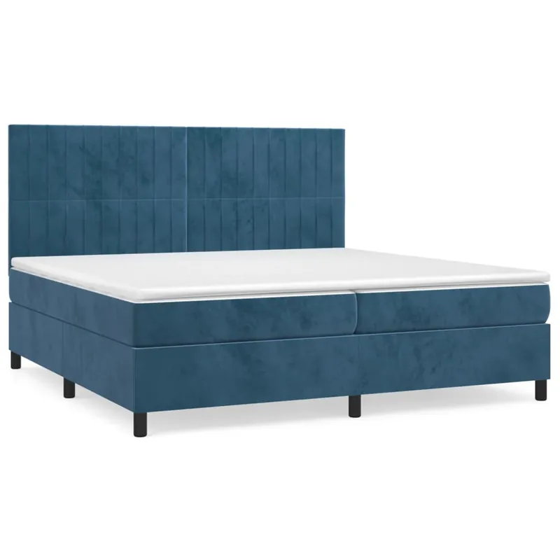 Cama box spring con colchón terciopelo rosa 200x200 cm Rayas verticales - Descanso