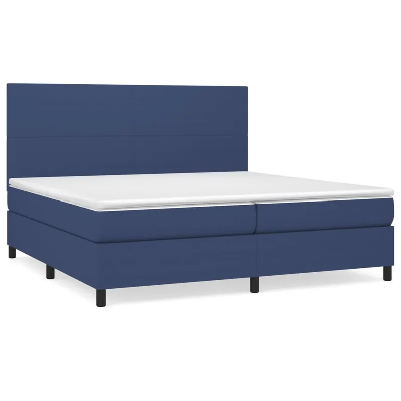 Cama box spring con colchón tela gris oscuro 200x200 cm Diseño plano - Descanso