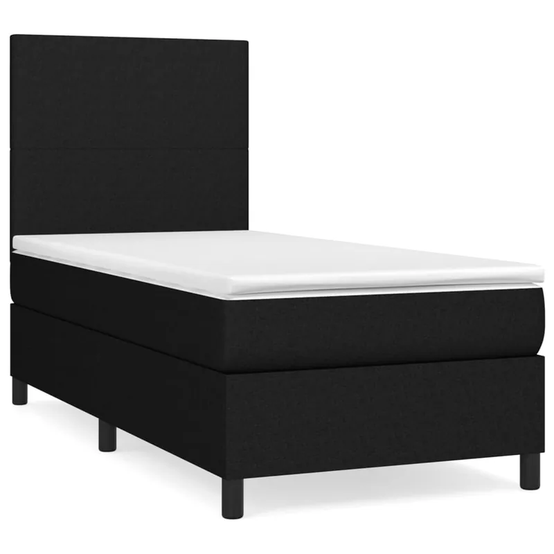 Cama box spring con colchón tela gris claro 90x200 cm Diseño plano - Descanso