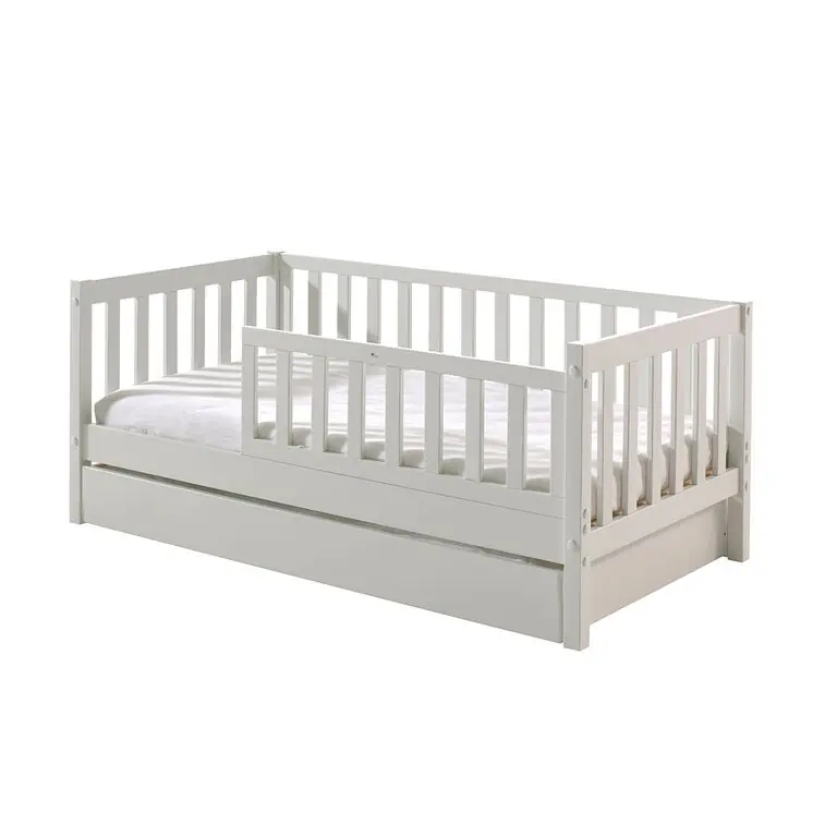 Cama 70x140 con somier y cajón Vipack Tod - Blanco