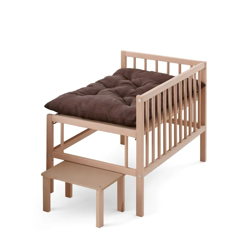 Cama Elevada Mascotas con Escalera. Con Colchón Incluido Antiarañazos. Colecho Junto a tu Perro o Gato. 2 Alturas. Faunatic Basic - Jardín