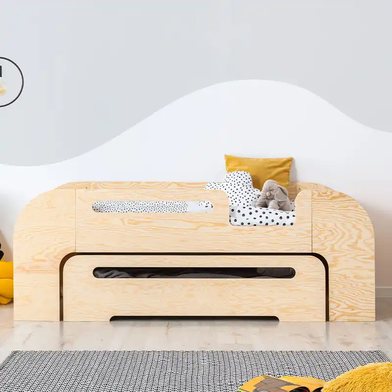 Cama 90x190 entrada por la derecha con somier y cajón Thomas Madera - Descanso