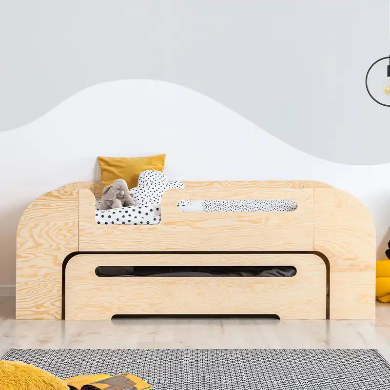 Cama 90x190 entrada por la izquierda con somier y cajón Thomas Madera - Descanso