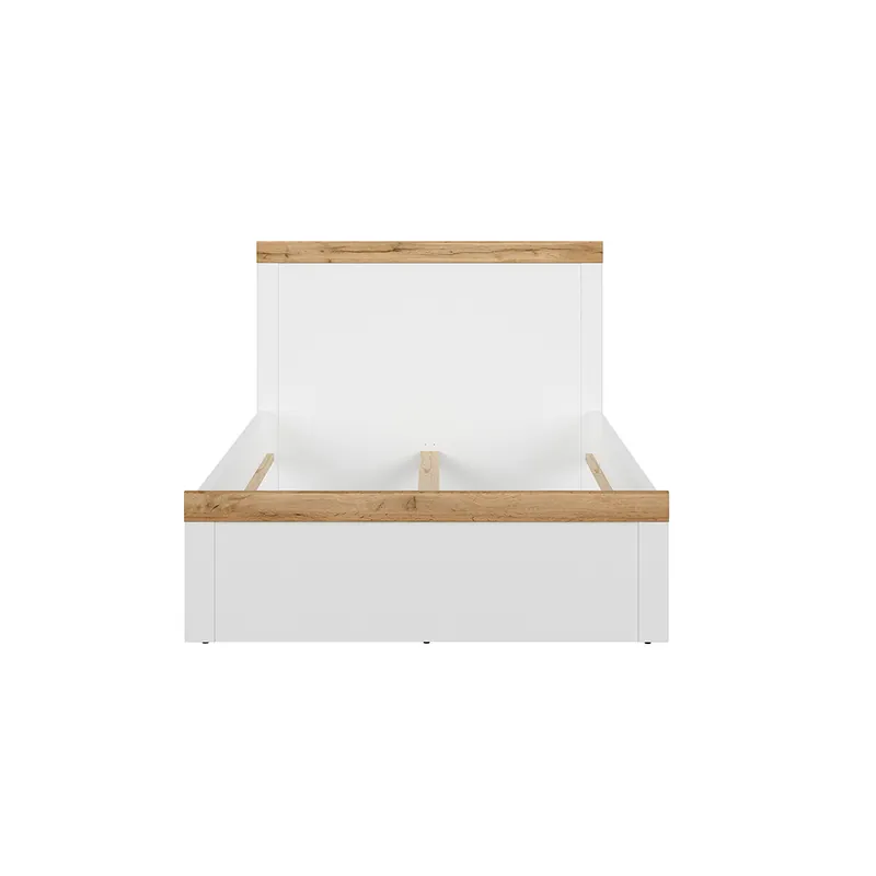 Cama 120x200 Hella Blanca y Madera - Descanso