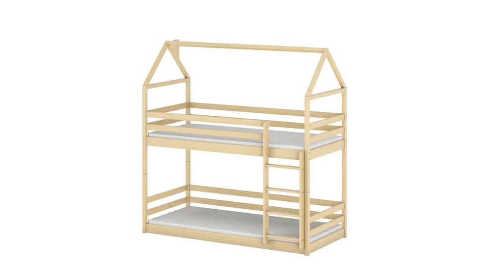 Cama AXEL house en color beige, estilo moderno. - Bebé