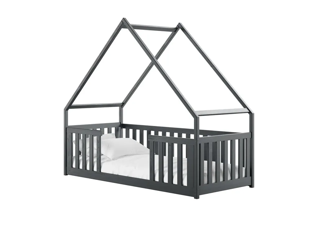 La casa-cama BEE de color beige, fomenta la creatividad. Fabricada en madera maciza, es perfecta para el juego imaginativo.
