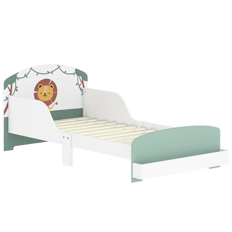 AIYAPLAY Cama infantil 70x140 cm de Madera con Almacenaje Cama para Niños de +3 Años con Protección Anticaída Cabecero en Dibujos de Estrellas Carga 40 kg para Dormitorio Rosa - Descanso