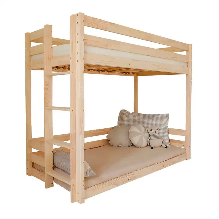 Cama litera 90x200 a ras de suelo somieres incluidos Anaëlle Madera - Bebé